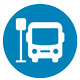 Icon mit Bus symbolisiert die gute Verkehrsanbindung von Hrcie