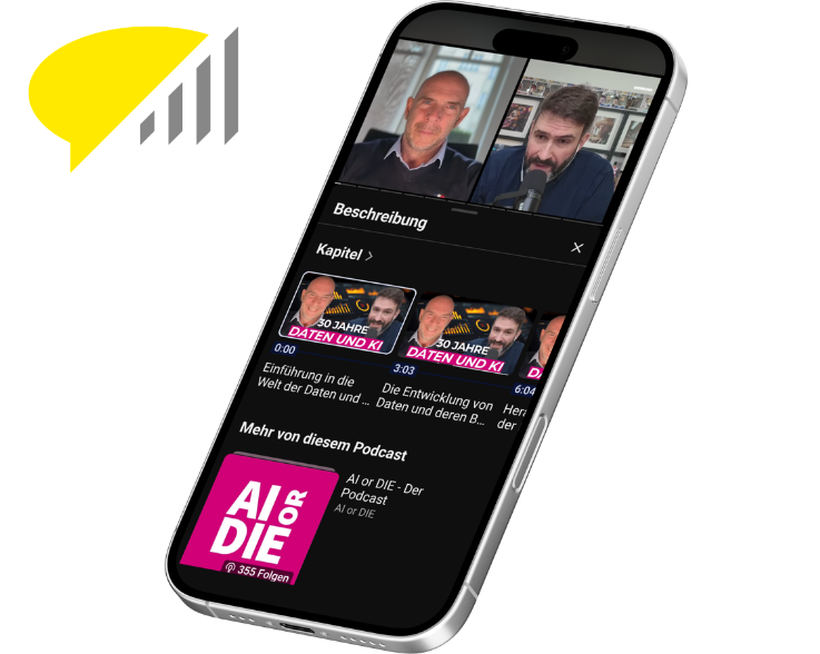 Foto Handy mit dem HRCIE x AI or Die Podcast